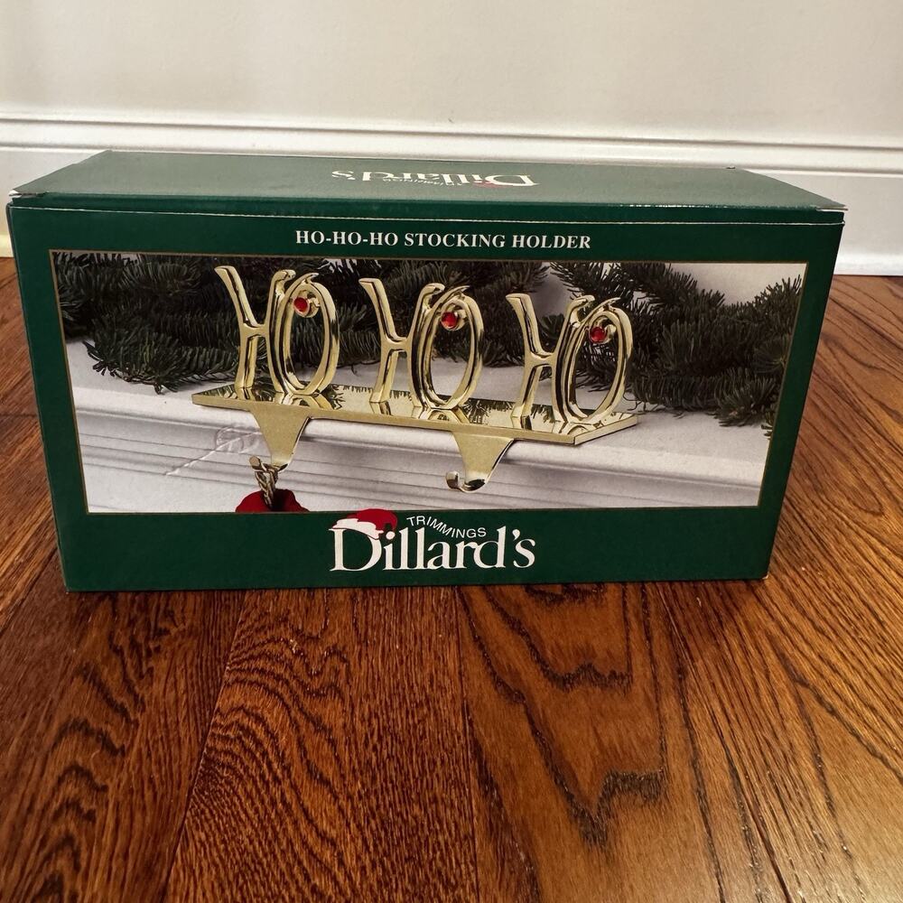 Christmas Stocking Holder Trimmings Dillard's 2 Hooks 4" X 10" New‎ in Packaging